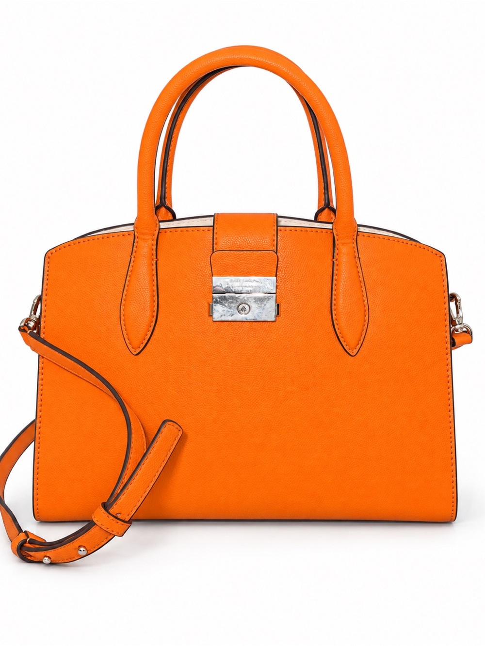 Kate Spade Voyage Satchel Orange Leather Crossbody Handbag KT779